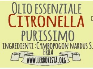 Oli Essenziali Citronella 11 Ml Aroma Fresco E Agrumato; Deodorante, Insetto-Repellente.